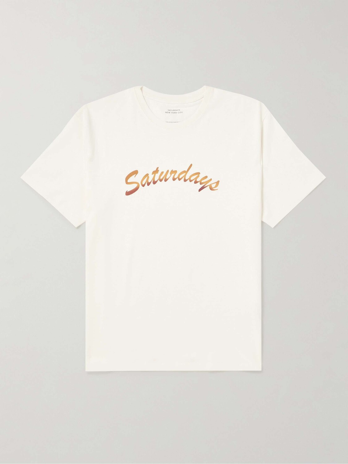 

Футболка из хлопкового джерси с логотипом Horizon Script SATURDAYS NYC, белый