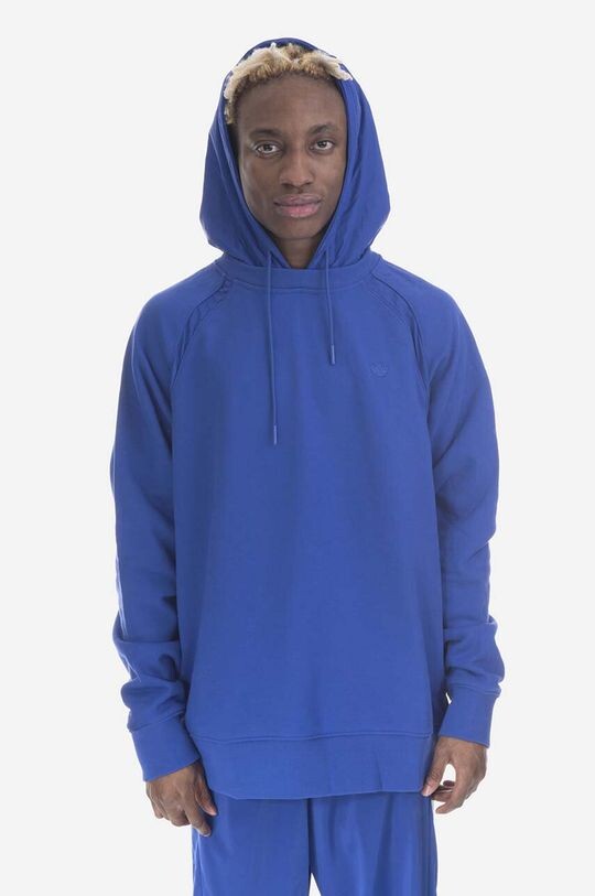 

Хлопковая толстовка Premium Essentials Crinkle Nylon Hoodie adidas Originals, синий