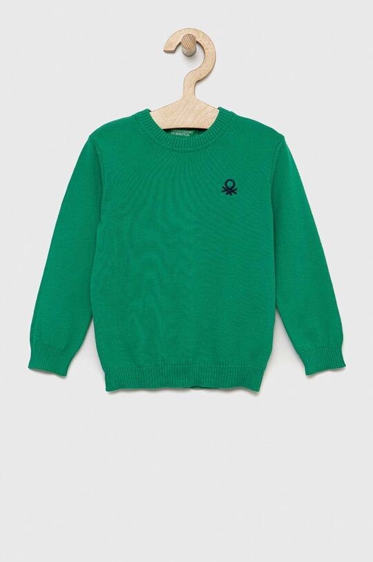 

Детский хлопковый свитер United Colors of Benetton, зеленый