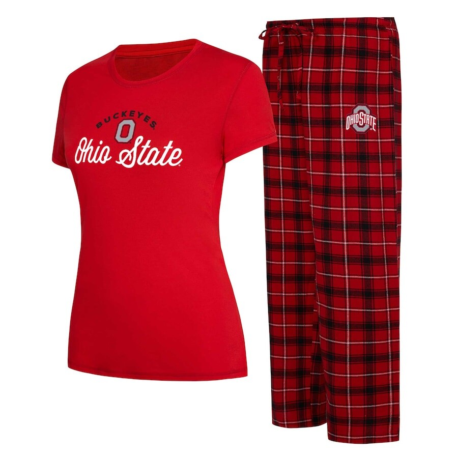 

Пижамный комплект Concepts Sport Ohio State Buckeyes, алый