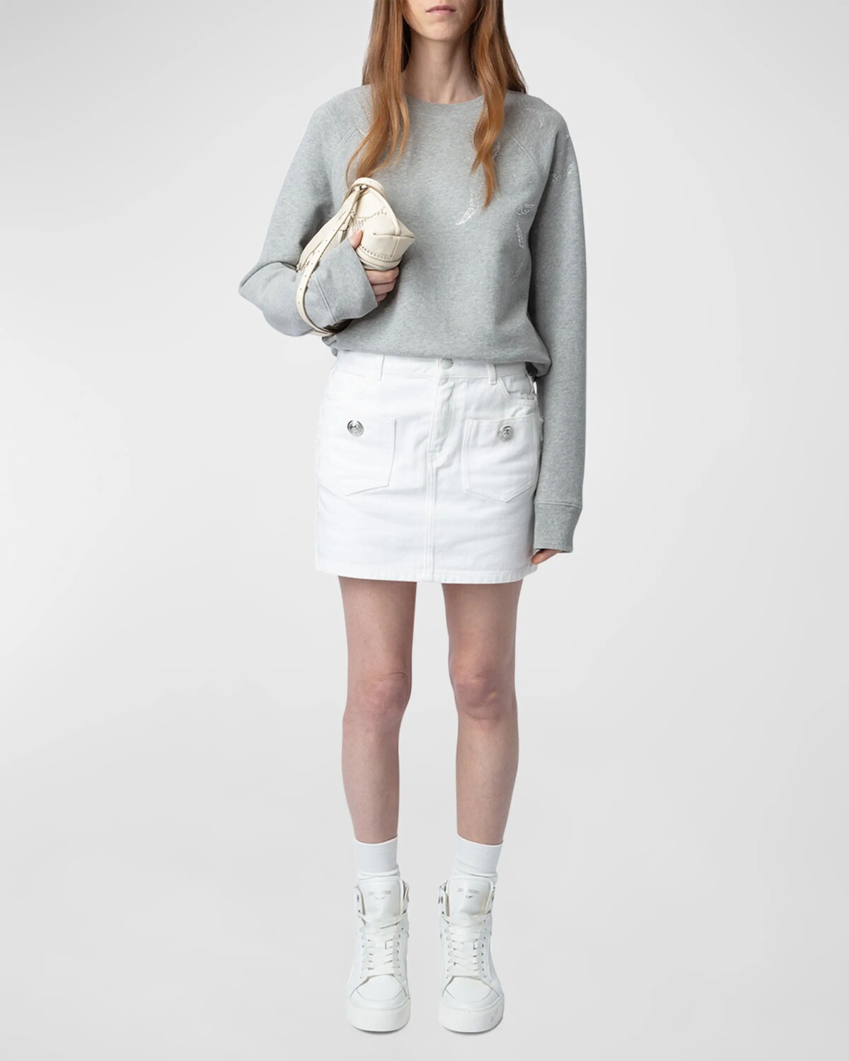 

Толстовка Upper Rhinestone Wings Zadig & Voltaire, цвет Gris Moyen