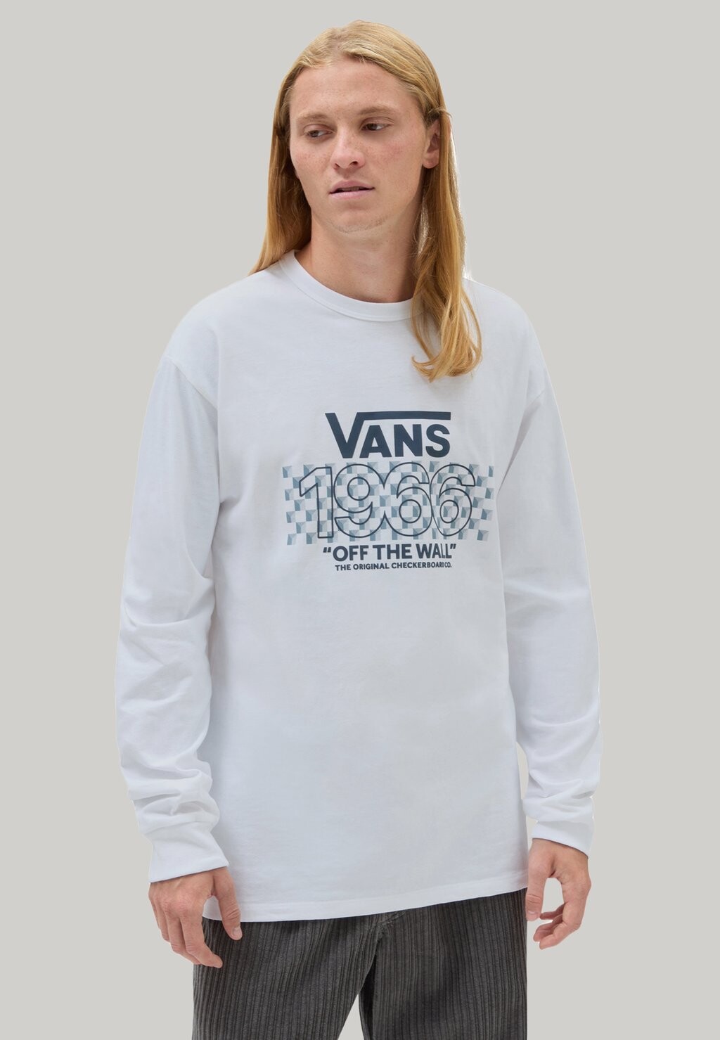 

Футболка с длинным рукавом Off The Wall Checker Hd Ls Vans, белый