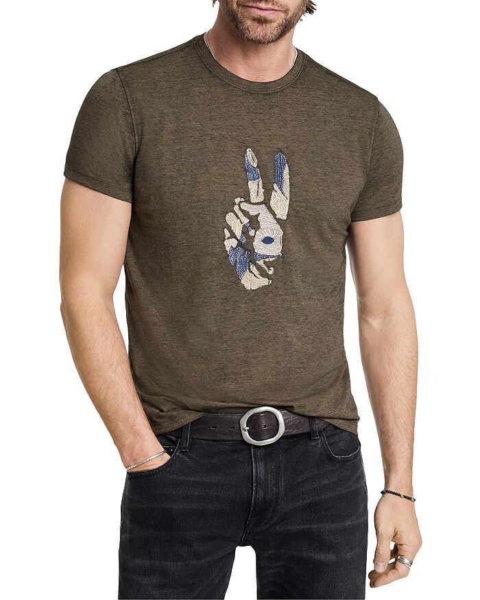 

Футболка John Varvatos с вышивкой, зеленый