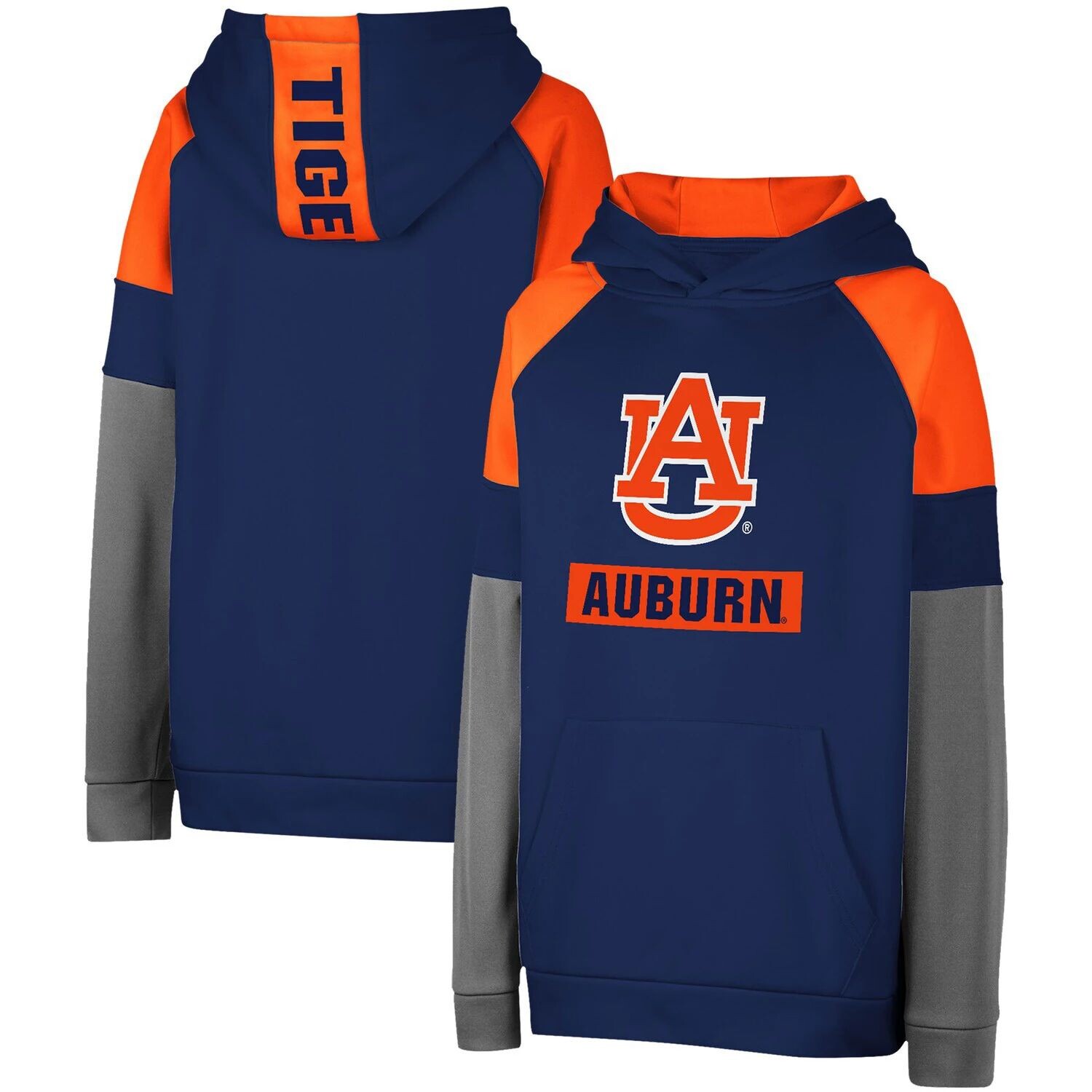 

Темно-синий пуловер с капюшоном Youth Colosseum Auburn Tigers с цветными блоками Colosseum