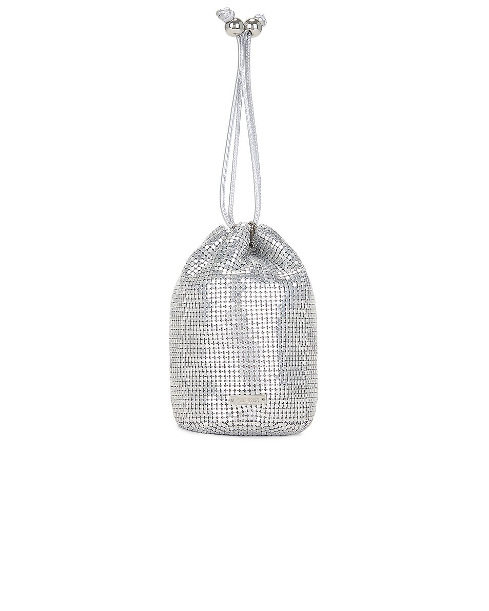 

Сумка Cult Gaia Gypsum Wristlet, цвет Shiny Silver