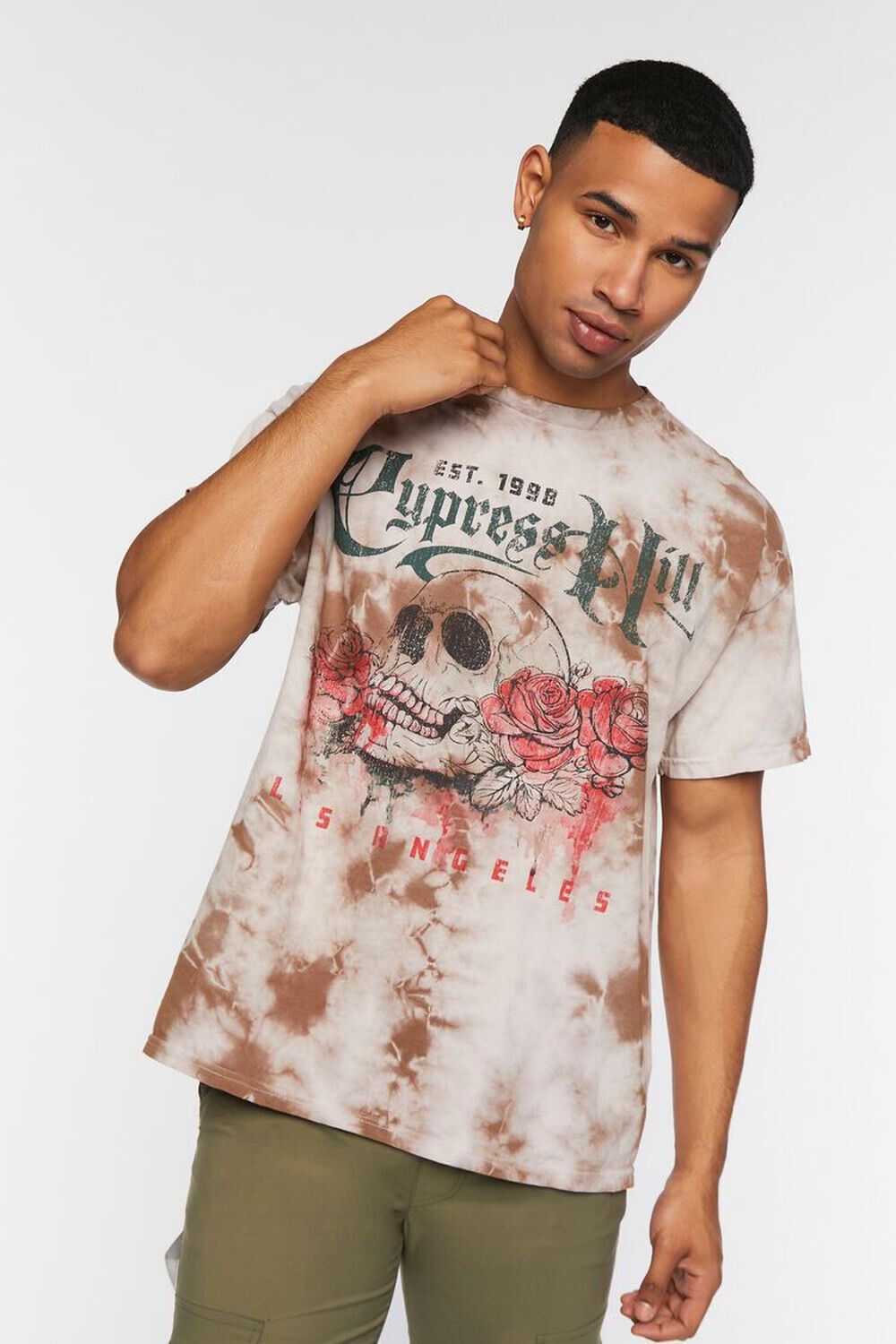 

Футболка с рисунком тай-дай Cypress Hill Forever 21, мокка