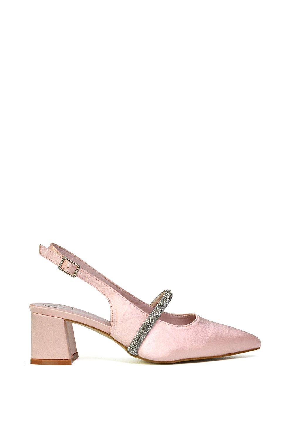 Туфли на среднем блоке со стразами и заостренным носком 'Sandie' XY London, розовый