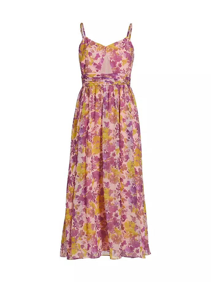 Платье миди с цветочным вырезом Ldt, цвет watercolor floral