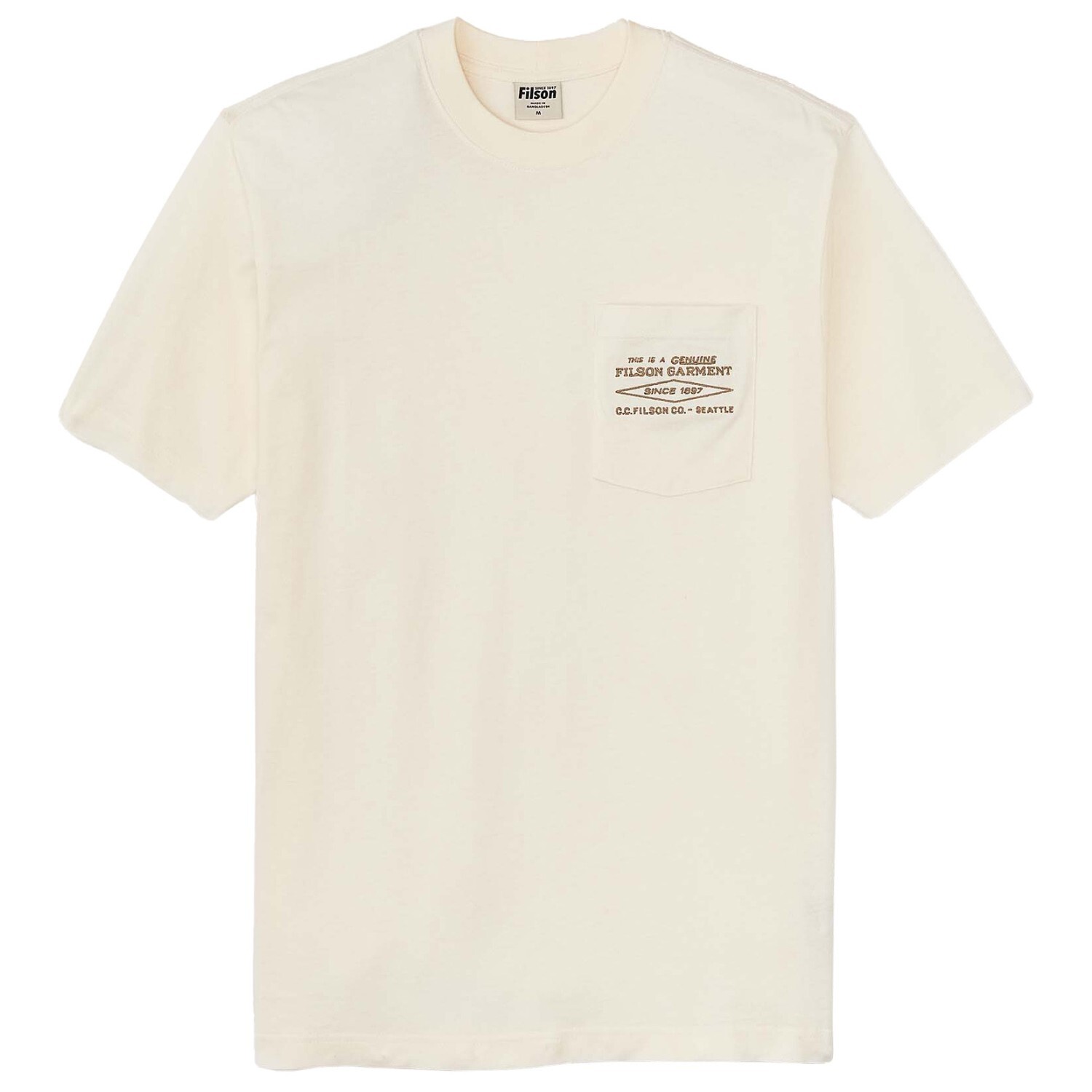 Футболка Filson S/S Embroidered Pocket, цвет Off White Diamond