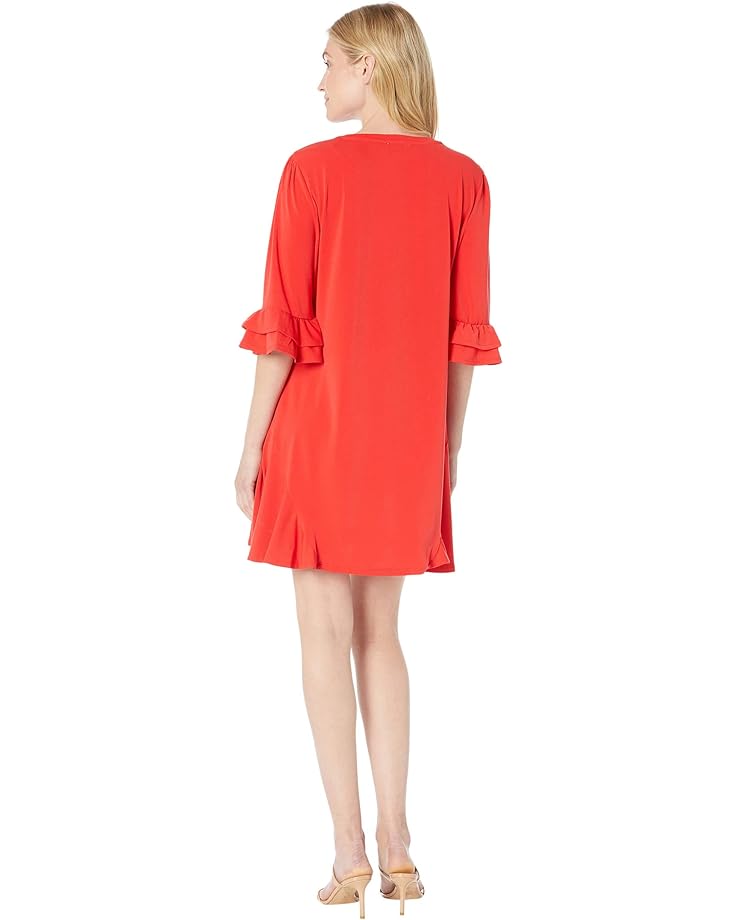 Платье CeCe Long Sleeve Ruffled Knit Dress, цвет Fireball