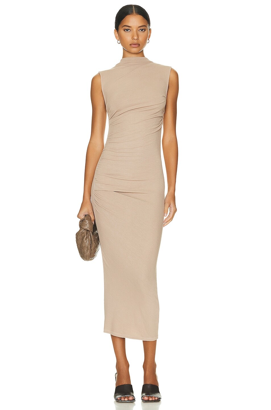 

Платье миди Enza Costa Silk Knit Sleeveless Twist, цвет Parchment