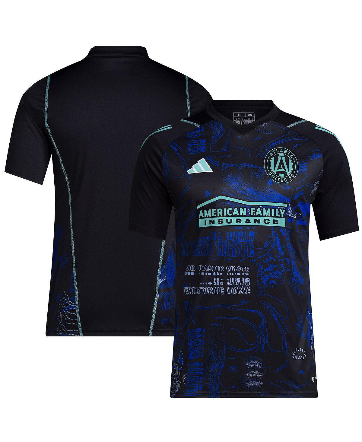 Мужская черная футболка Atlanta United FC 2023 One Planet Replica adidas