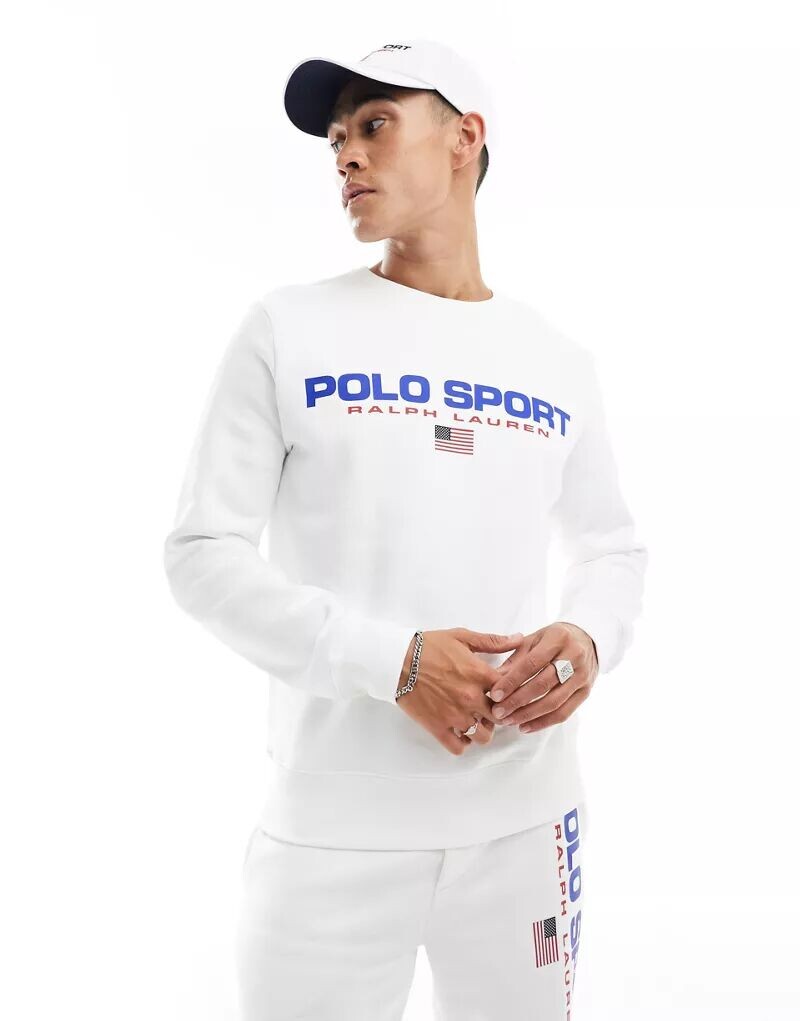 

Белый свитшот Polo Ralph Lauren Sport Capsule с логотипом спереди