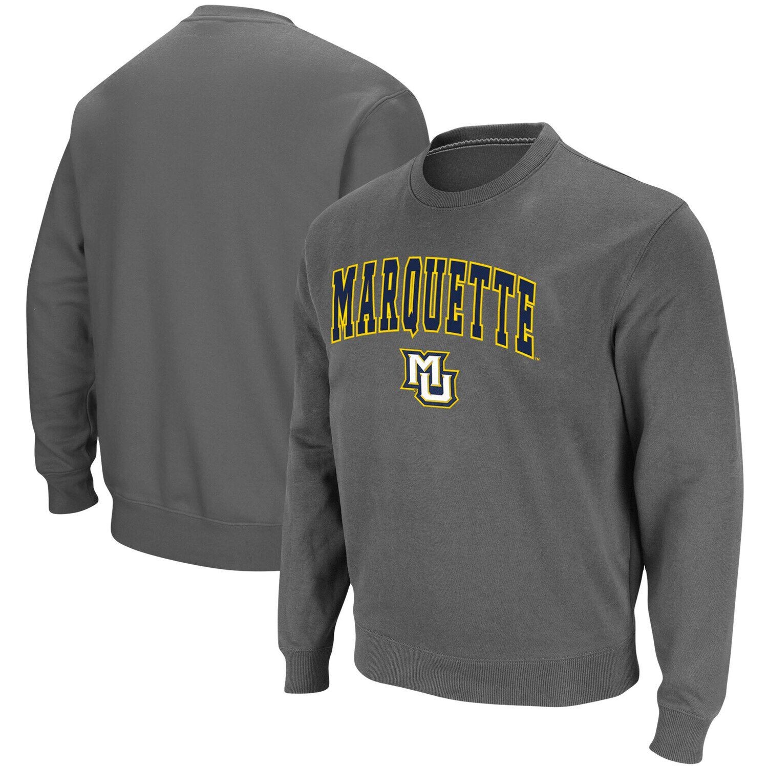 

Мужской твиловый пуловер Colosseum Marquette Golden Eagles Arch & Logo Tackle, толстовка