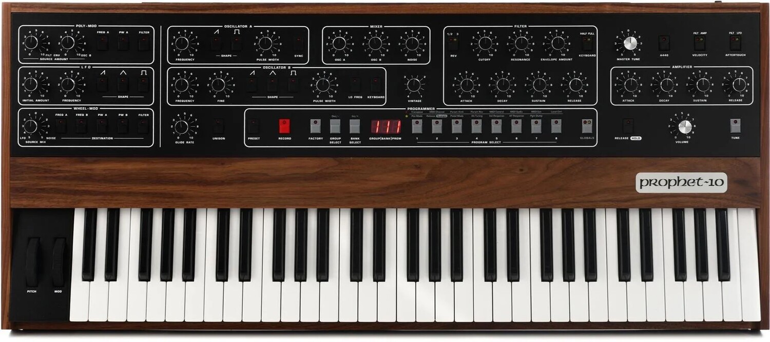 

Последовательный аналоговый синтезатор Prophet-10 с 61 клавишей