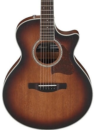 цена Акустическая гитара Ibanez AE240JRMHS Acoustic Electric Mahogany Sunburst Open Pore Guitar w/Bag