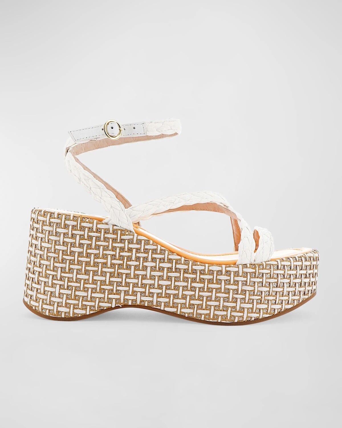 

Сандалии Miranda на плоской подошве из рафии Sophia Webster, цвет White Raffia
