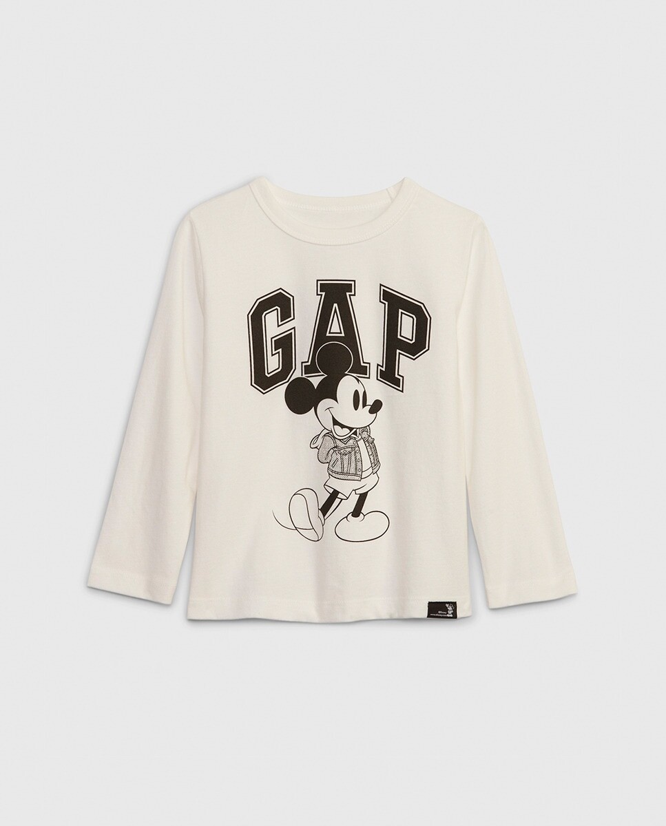 

Футболка с длинными рукавами для мальчика «Микки» Gap, белый