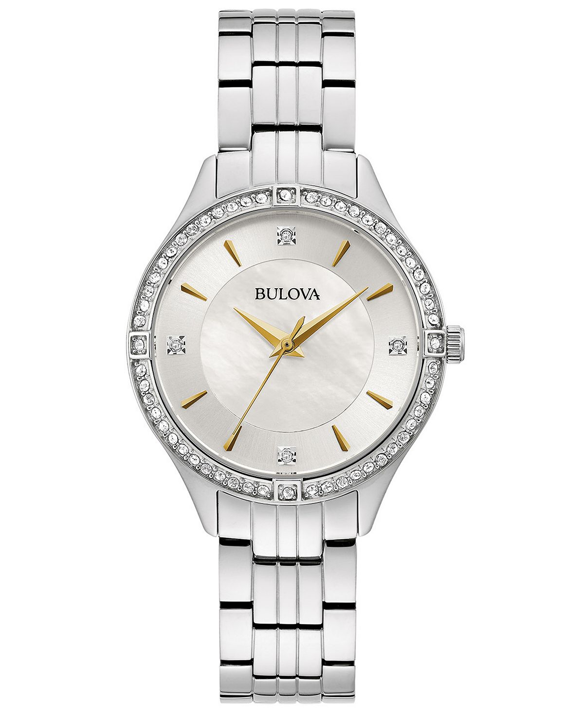 Женские часы-браслет из нержавеющей стали с кристаллами, 32 мм Bulova afawa 2020 jesus stainless steel necklaces