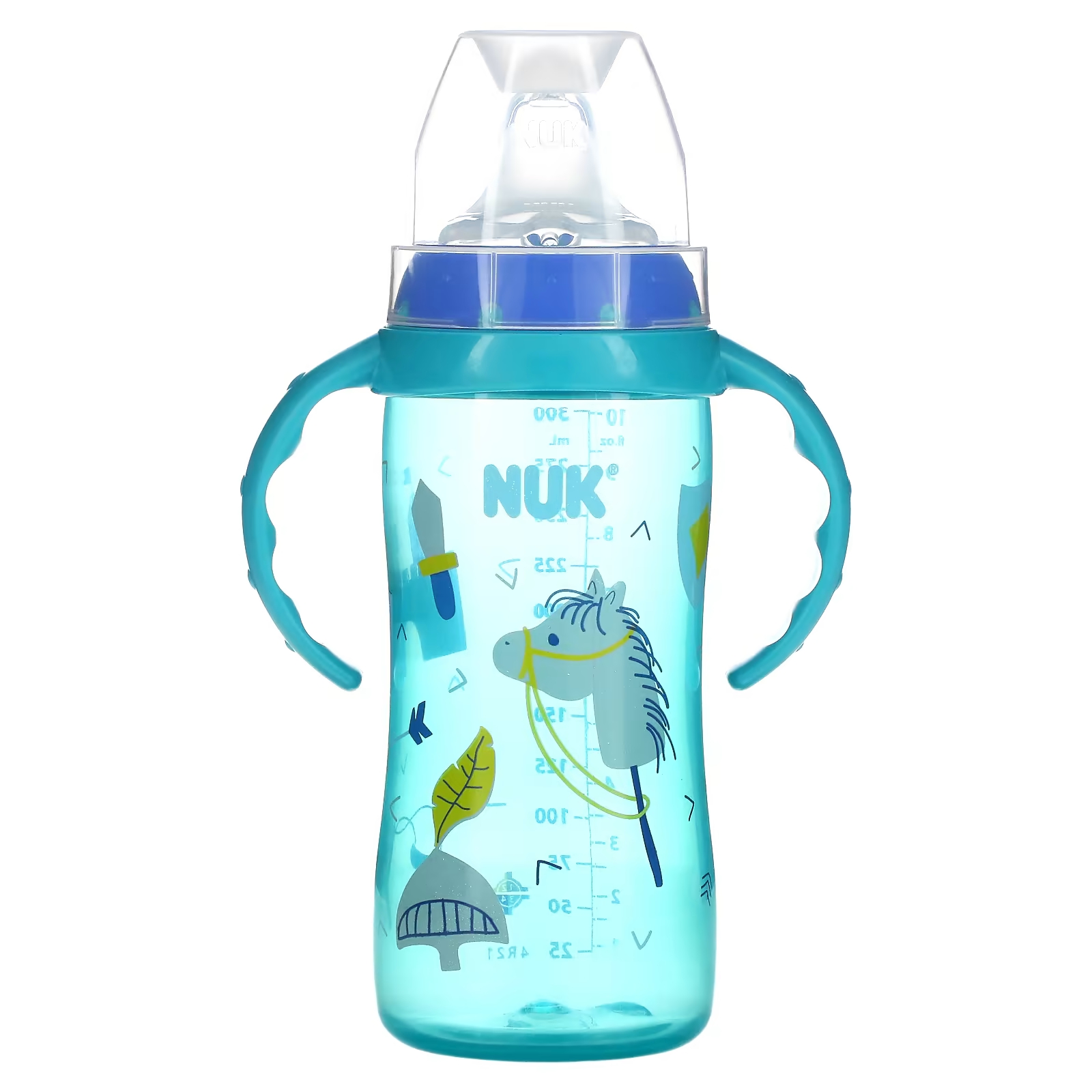 Бутылочка NUK от 8 месяцев синяя 1 упаковка, 300мл nuk large learner cup для детей от 8 месяцев розовый 1 упаковка 300 мл 10 унций