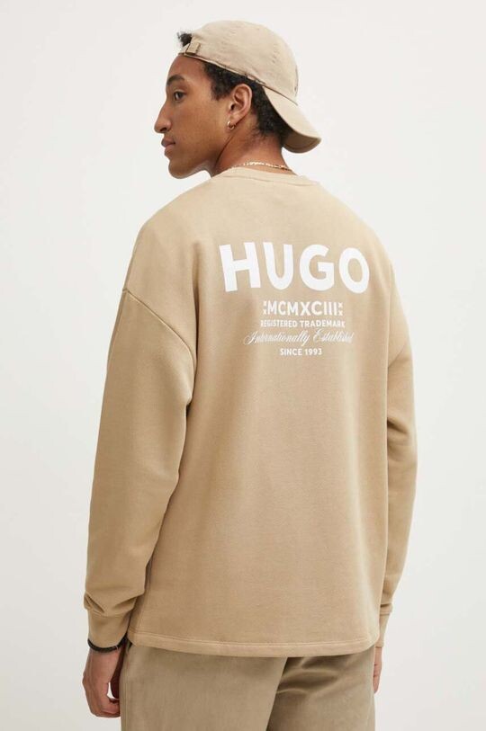 

Хлопковая толстовка Hugo Blue, бежевый