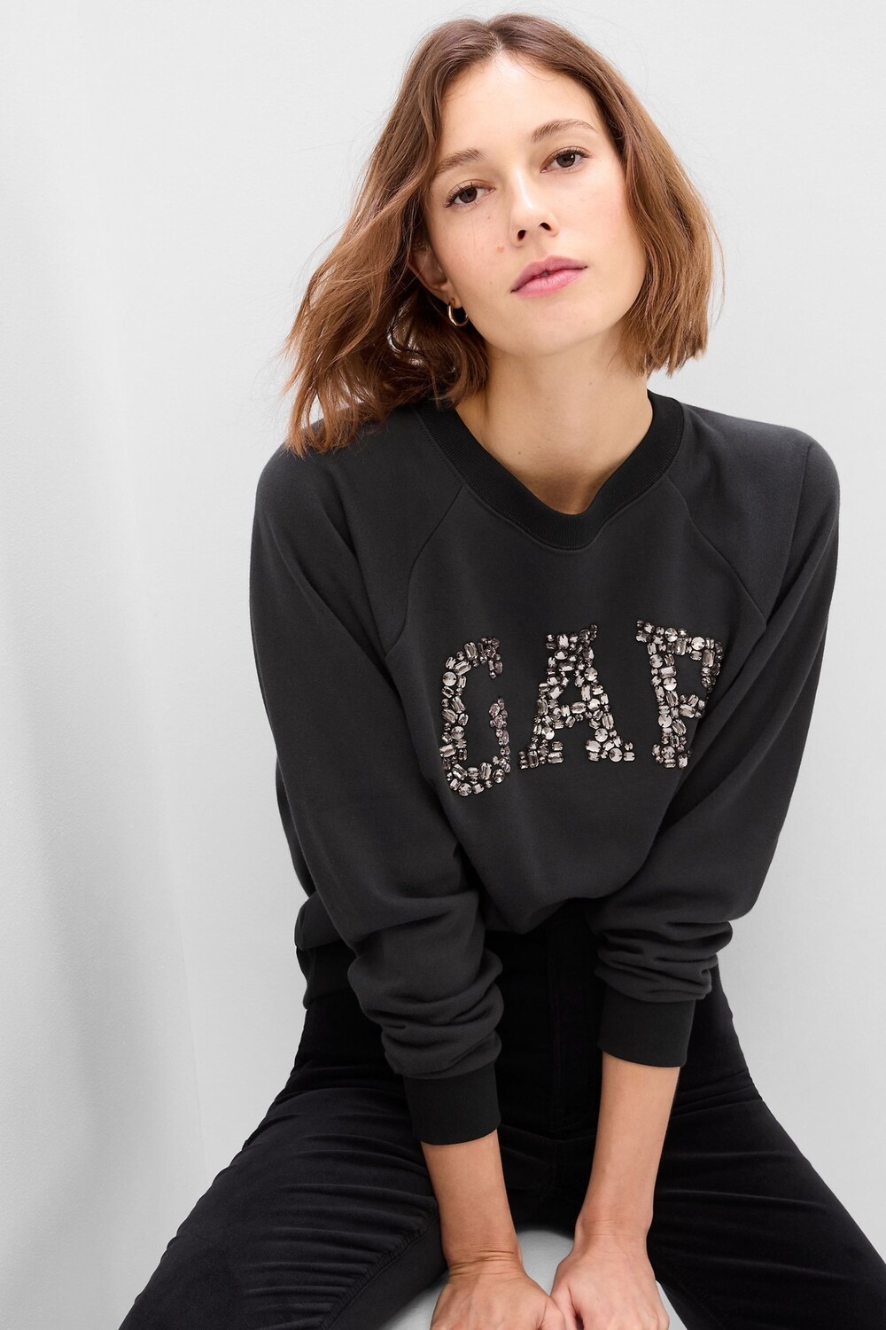 

Толстовка с круглым вырезом Gap, черный
