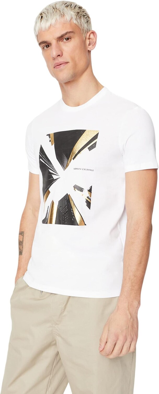 

Футболка с рисунком звездообразования Armani Exchange, белый