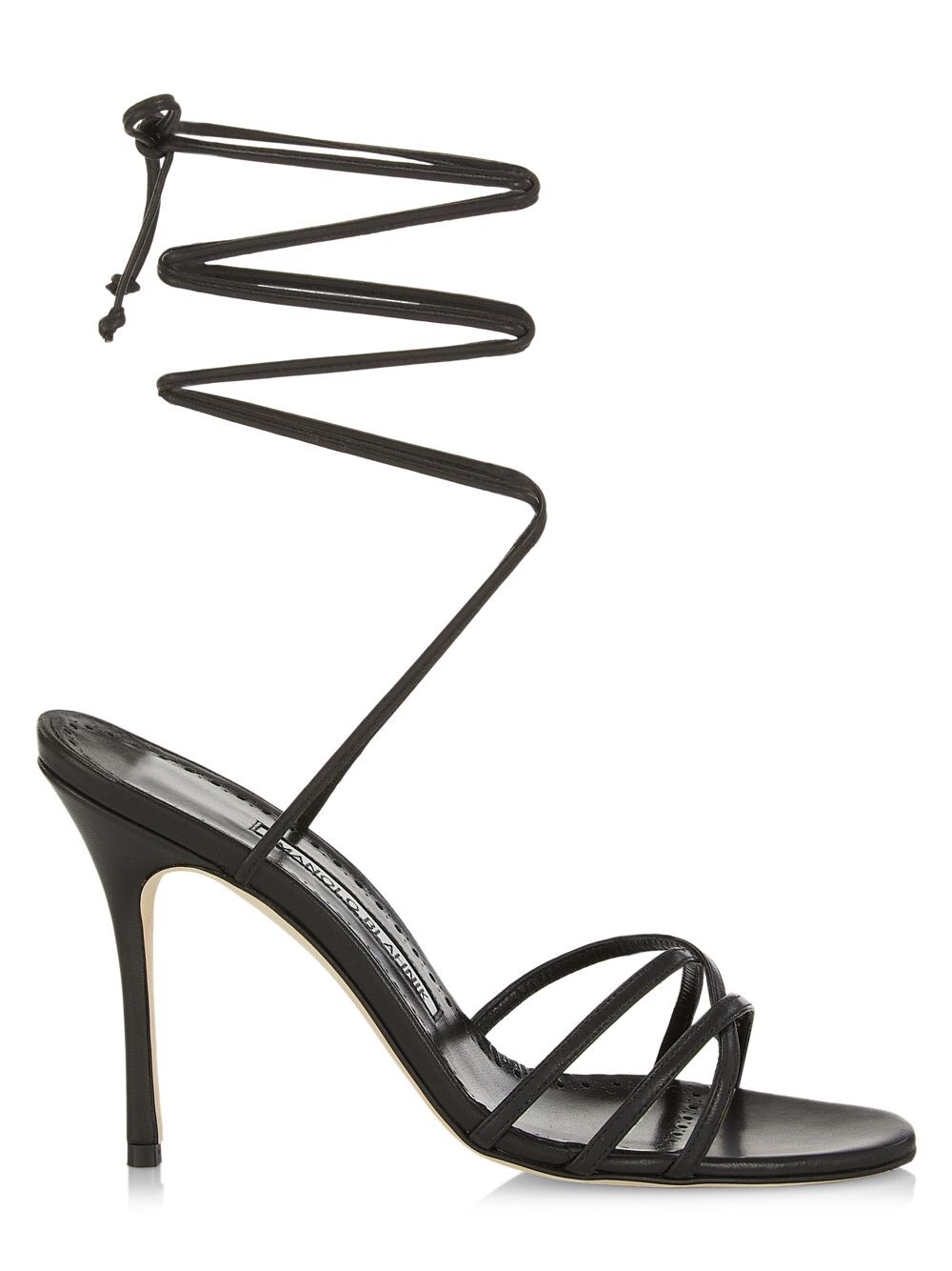 

Кожаные сандалии на шнуровке Leva 105MM Manolo Blahnik, черный