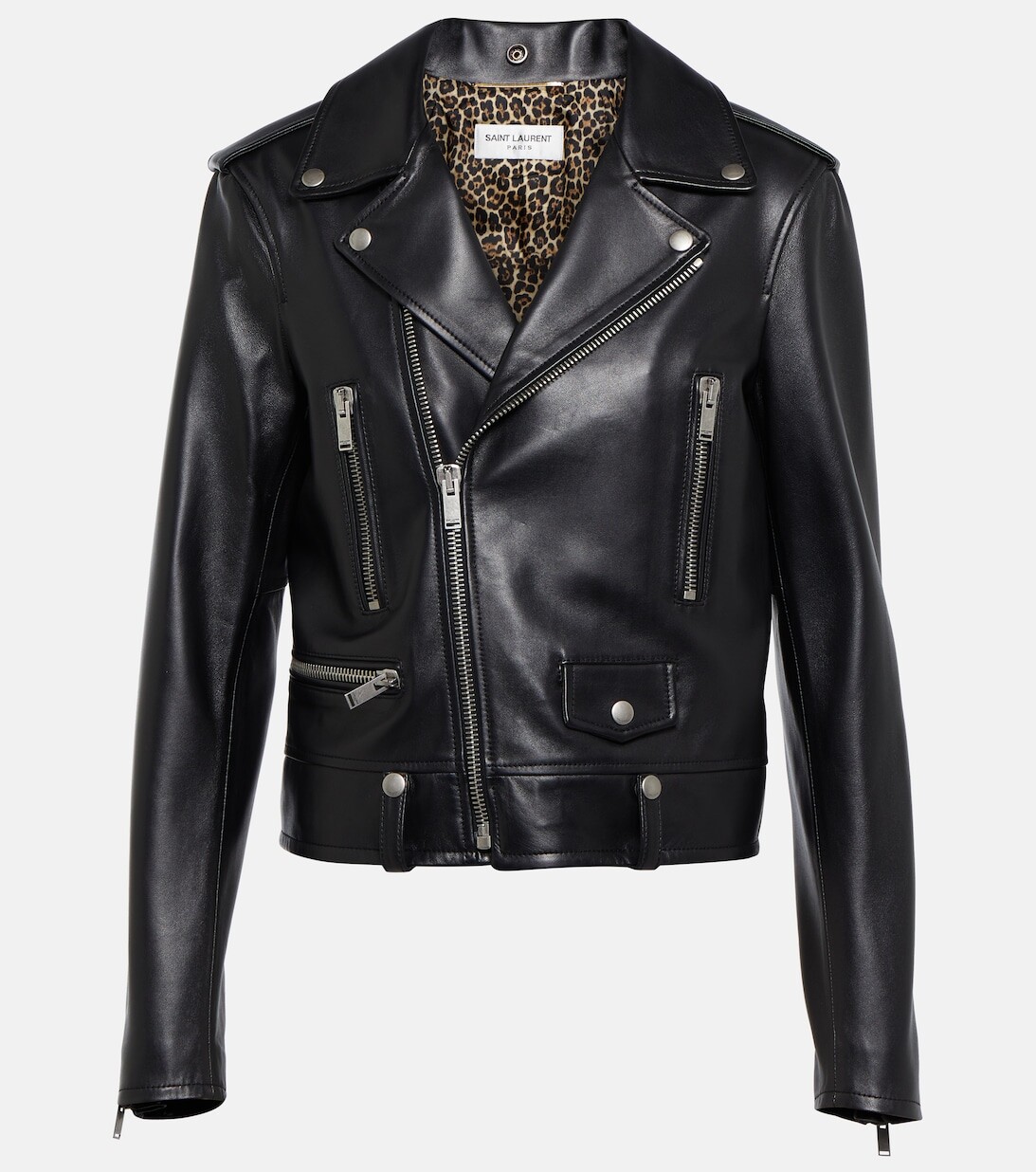 

Кожаная байкерская куртка SAINT LAURENT, черный