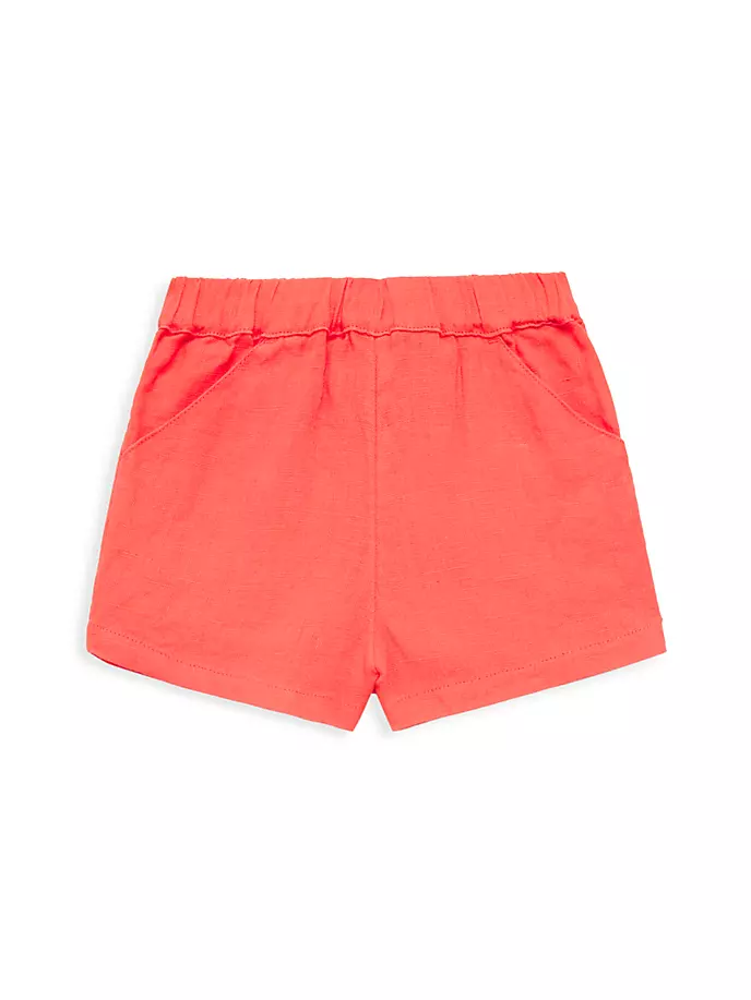 

Льняные шорты для маленьких девочек Petit Bateau, цвет orange