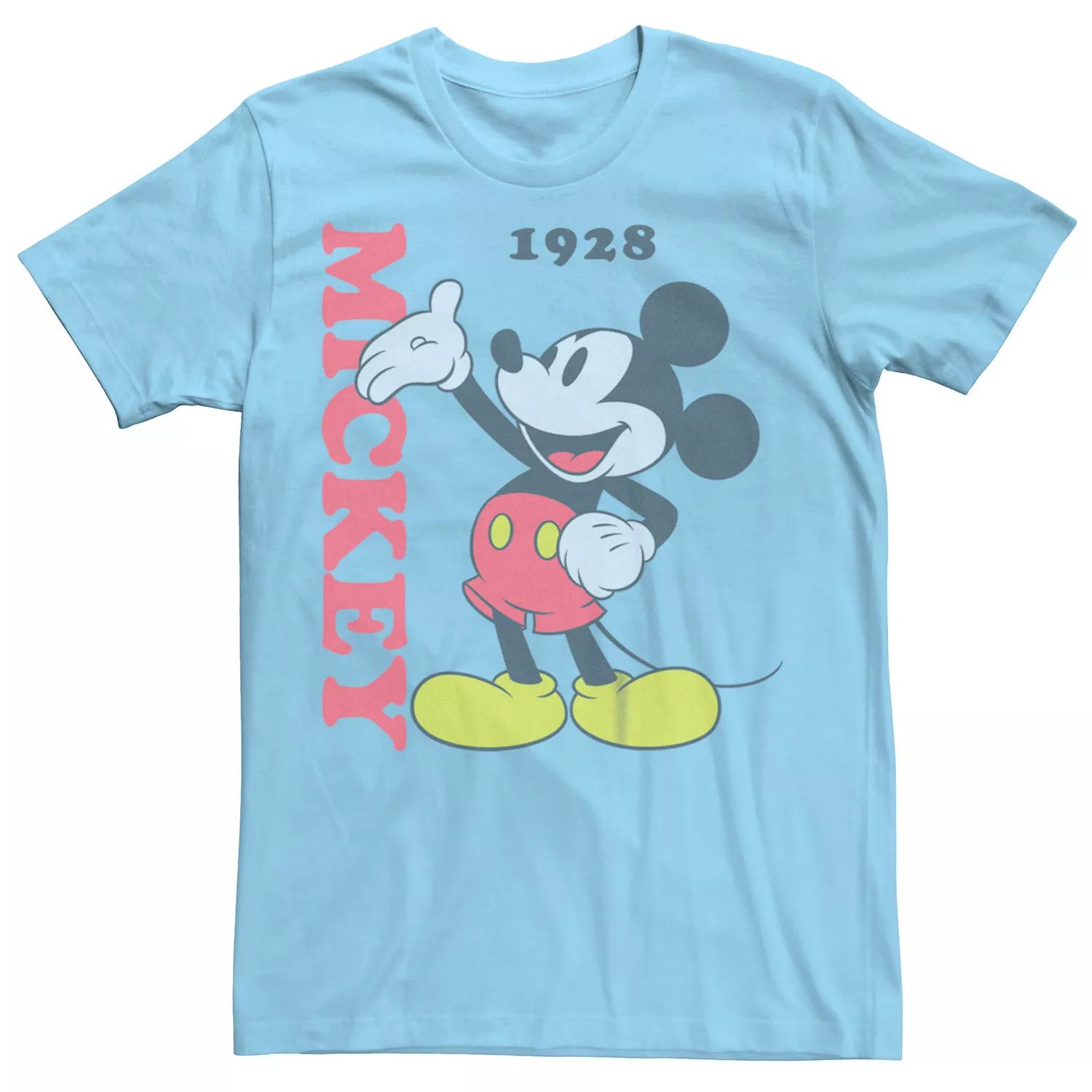 Мужская классическая футболка Disney's Mickey Mouse Happy Wave 1928 Licensed Character