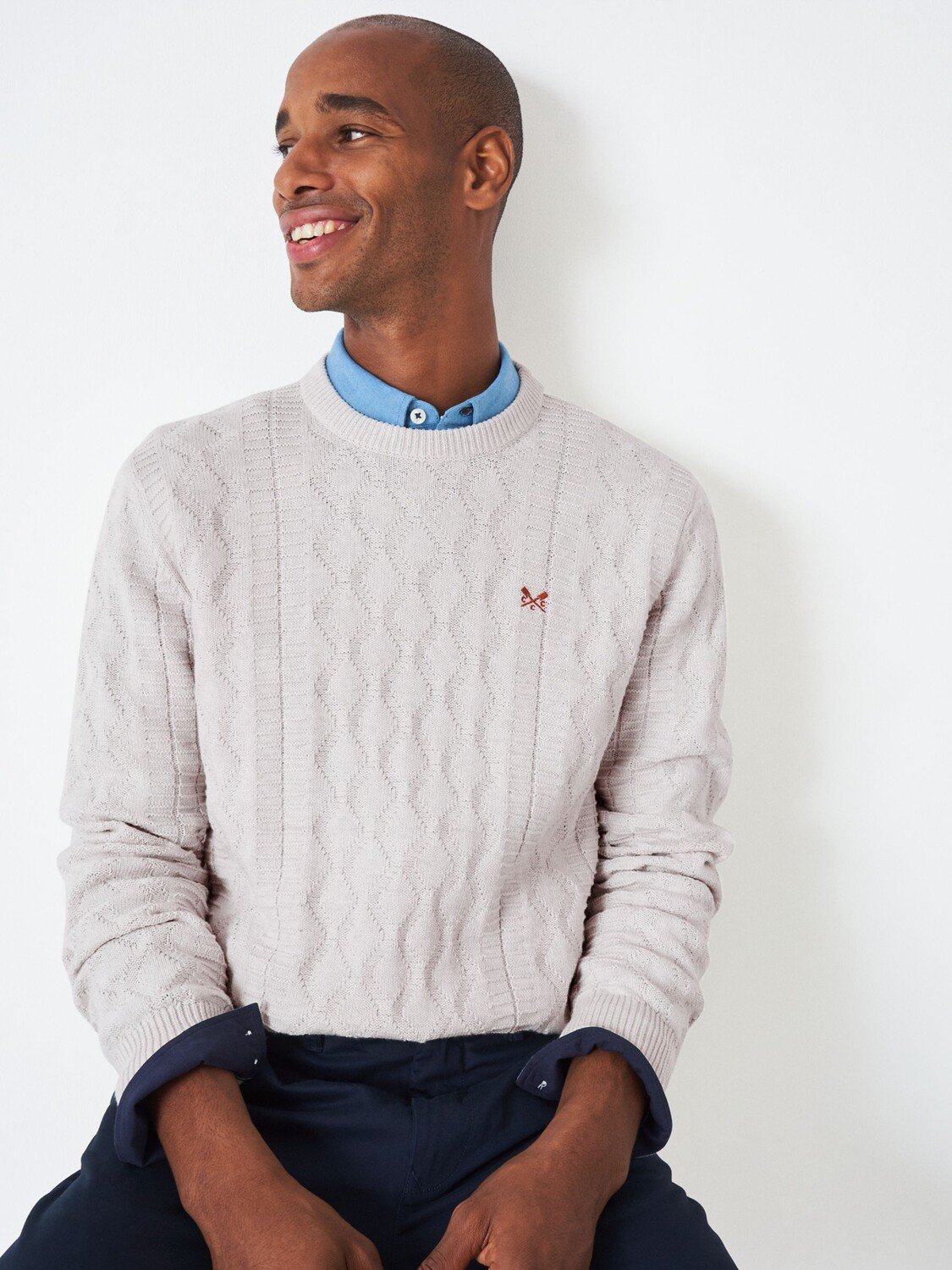 

Crew Clothing Хлопковый джемпер с круглым вырезом
