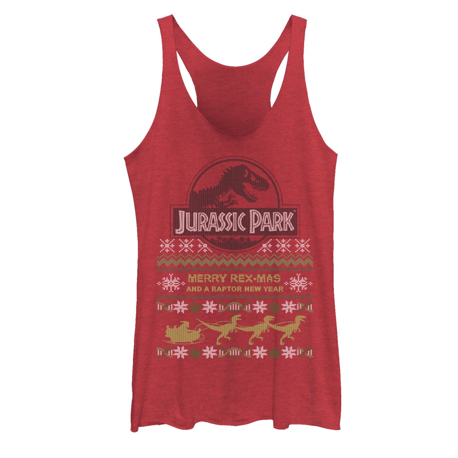 

Юниорский парк Юрского периода Merry Rex-Mas Ugly Sweater Tank Licensed Character