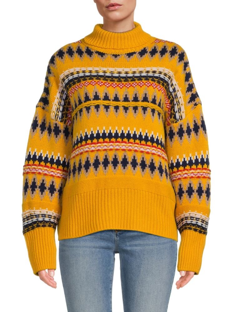 

Свитер с высоким воротником из мериносовой шерсти Willow Fair Isle Rag & Bone, желтый