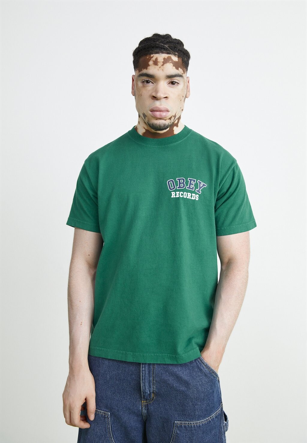 

Футболка с принтом Records Obey Clothing, цвет adventure green