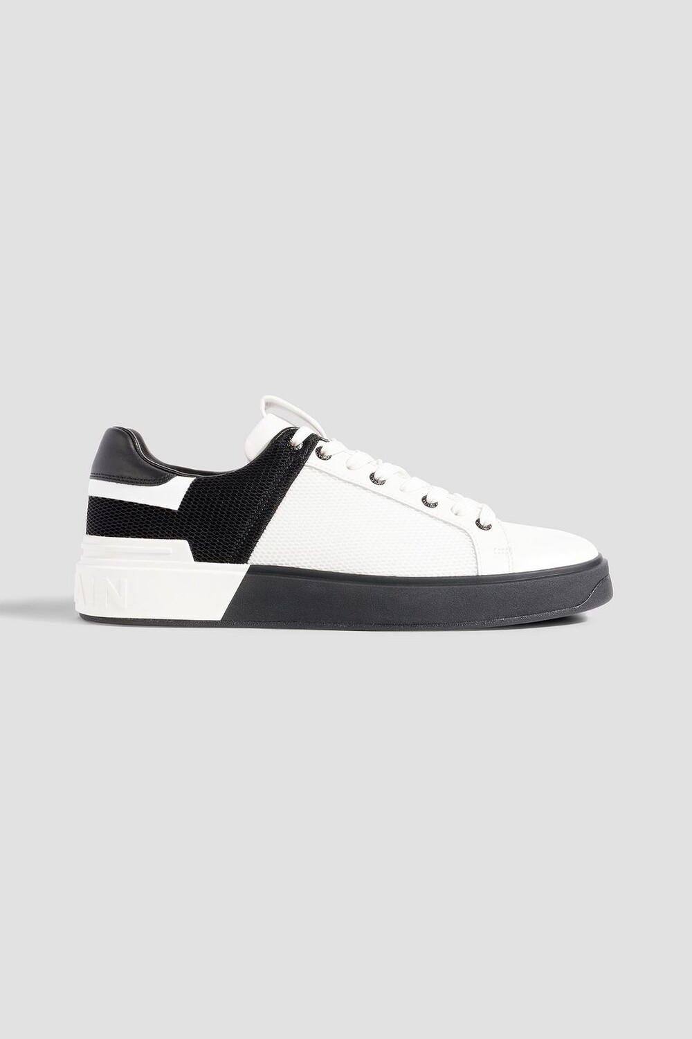 

Кроссовки B-Court из двухцветной сетки и кожи BALMAIN, белый