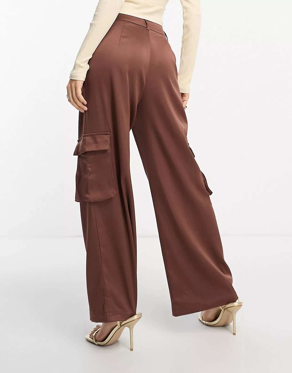 Шоколадно-коричневые широкие брюки карго Urban Threads