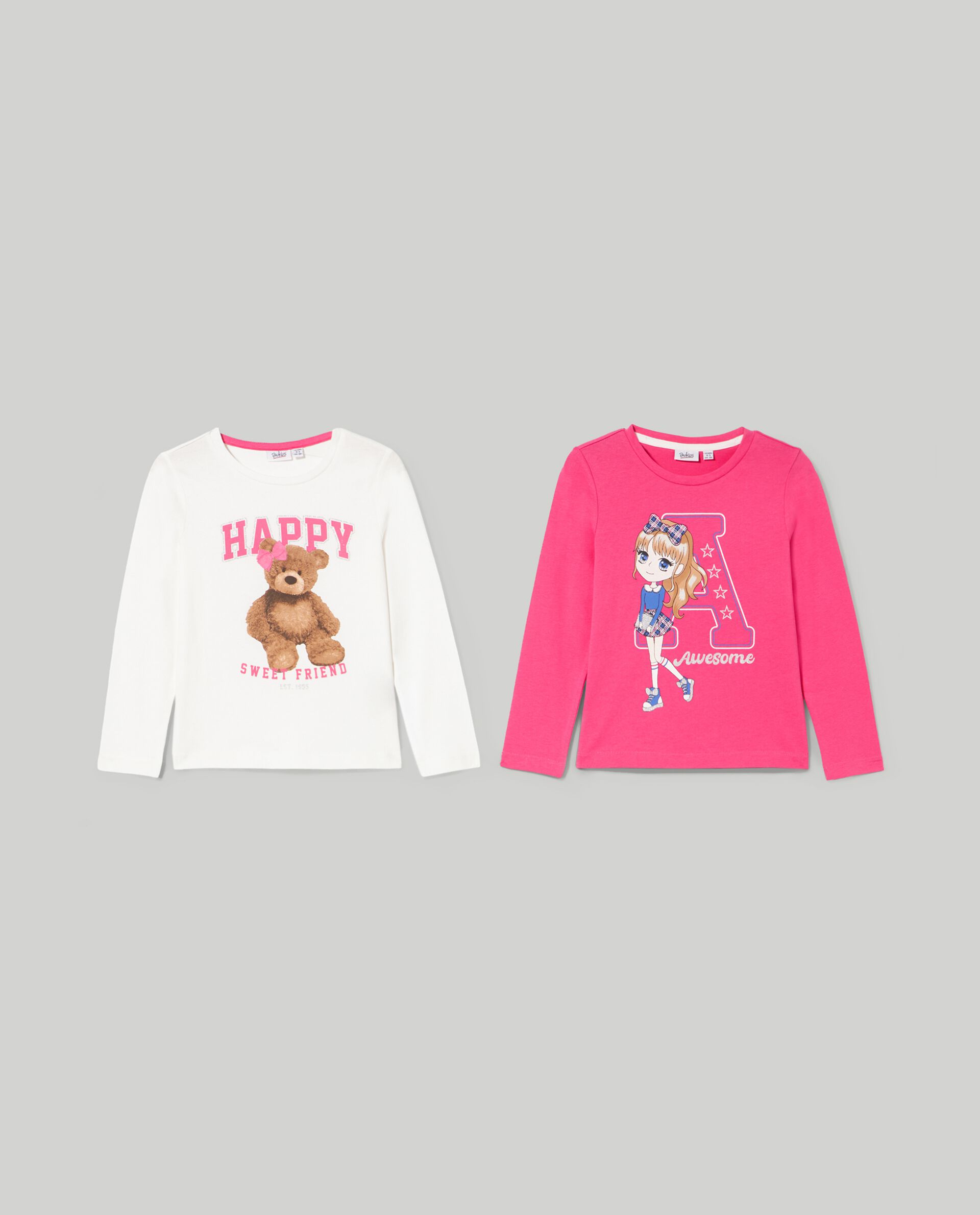 Набор из 2 футболок для девочек из чистого хлопка., фуксия розовая популярный товар темсветильник ый лазерный принтер a4 с тонером термотрансферная бумага ткань из чистого хлопка для футболок