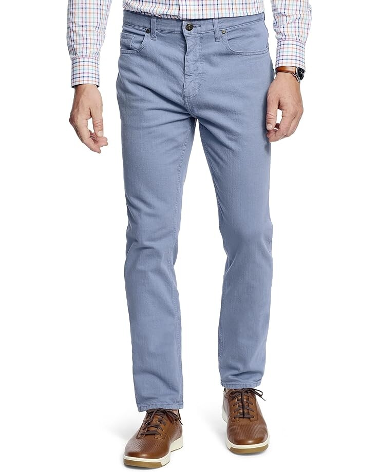 

Джинсы Johnston & Murphy Overdyed Denim in Medium Blue, синий
