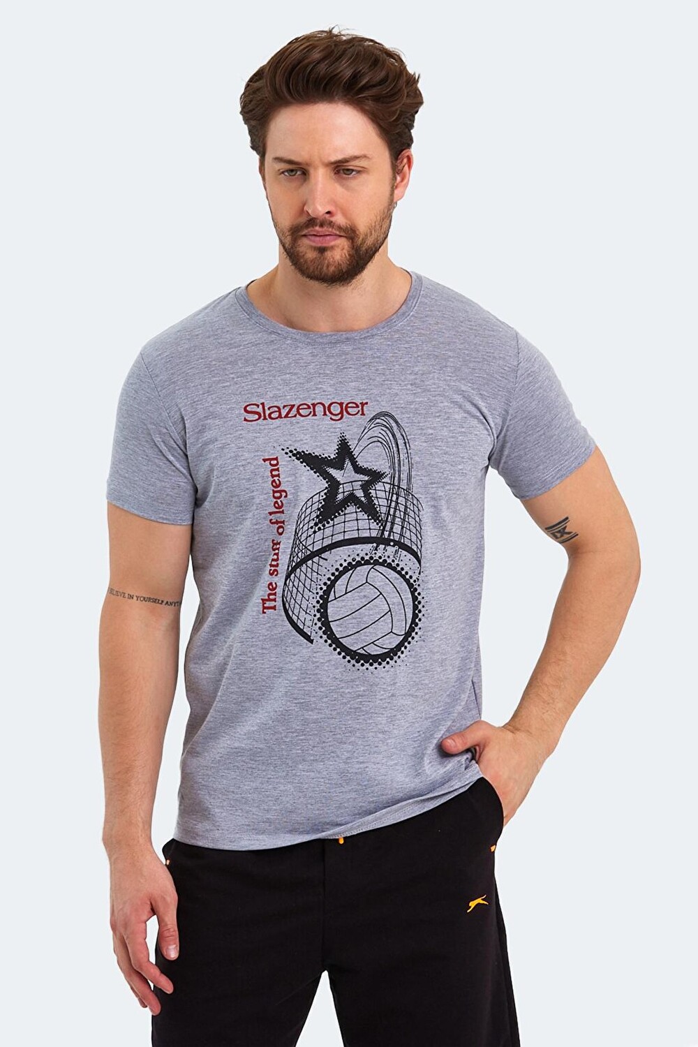 

KARNEN Мужская футболка серая SLAZENGER, Серый