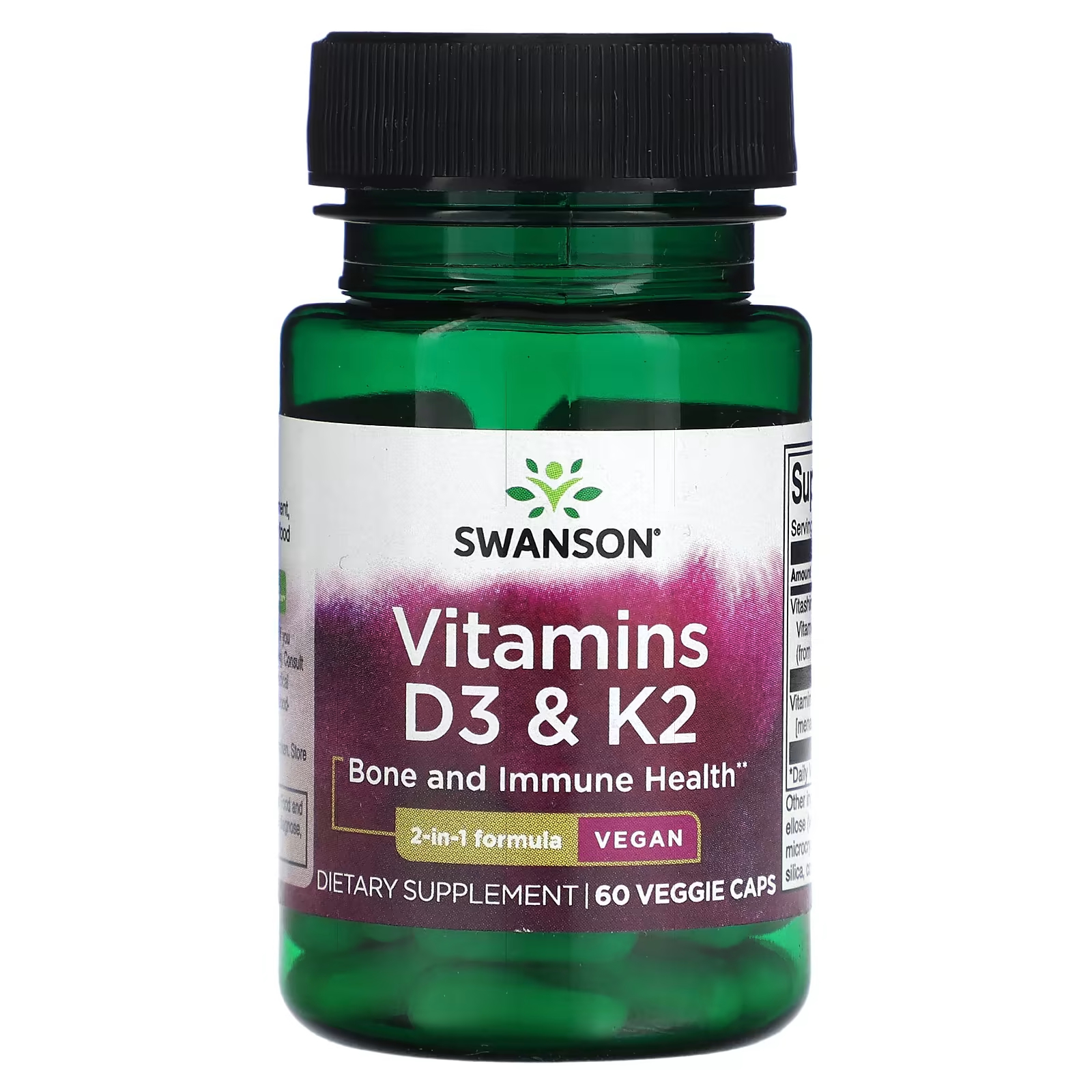 nutramedix витамины d3 и k2 60 растительных капсул Витамины D3 и K2 Swanson, 60 растительных капсул