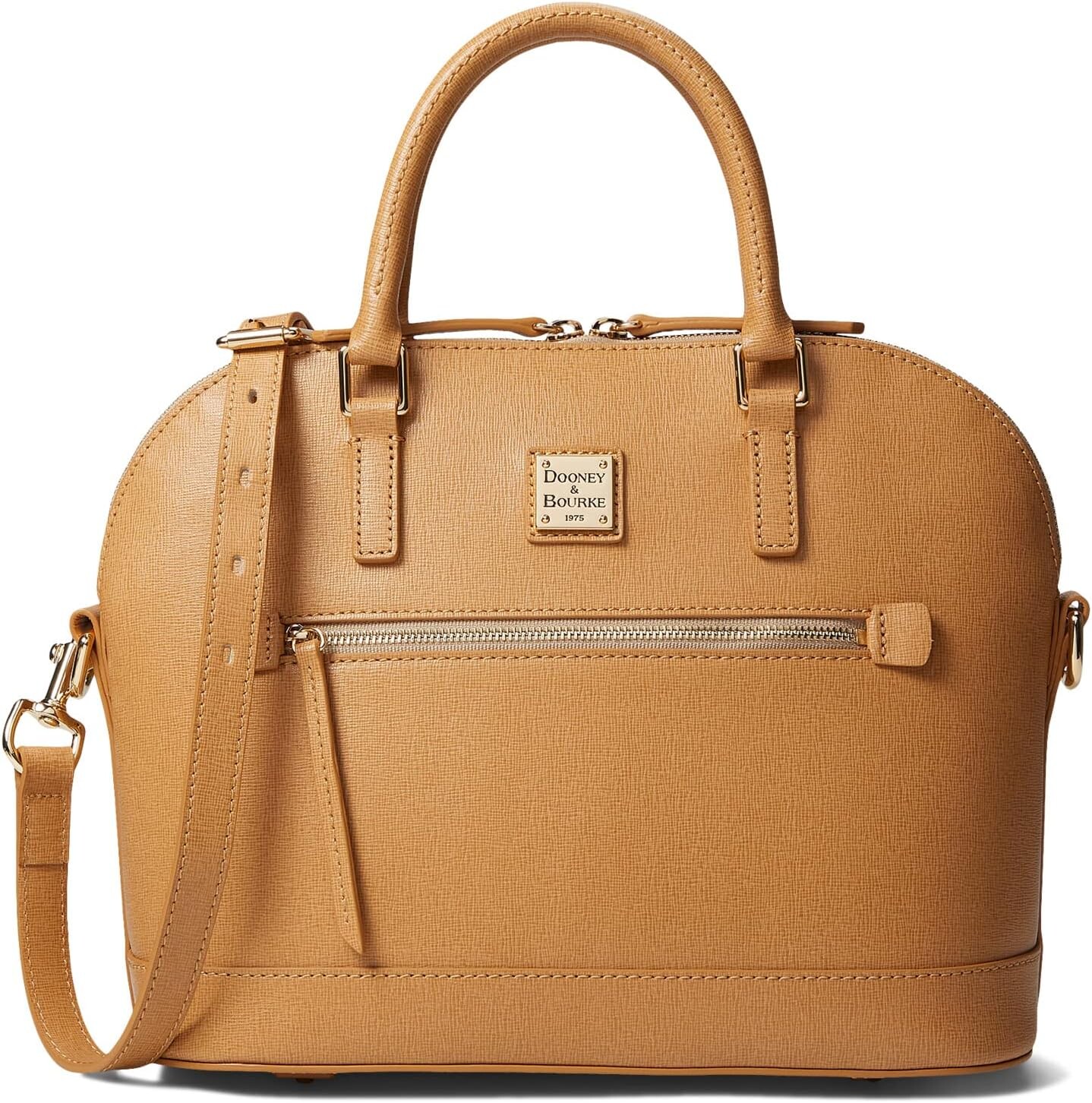 

Сумка на молнии с куполом из сафьяновой кожи Dooney & Bourke, цвет Camel