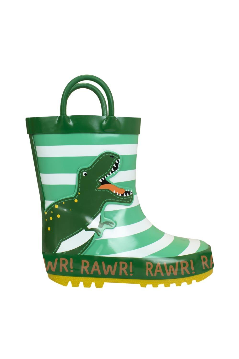 цена Резиновые сапоги Rawr с динозавром Harry Bear, зеленый