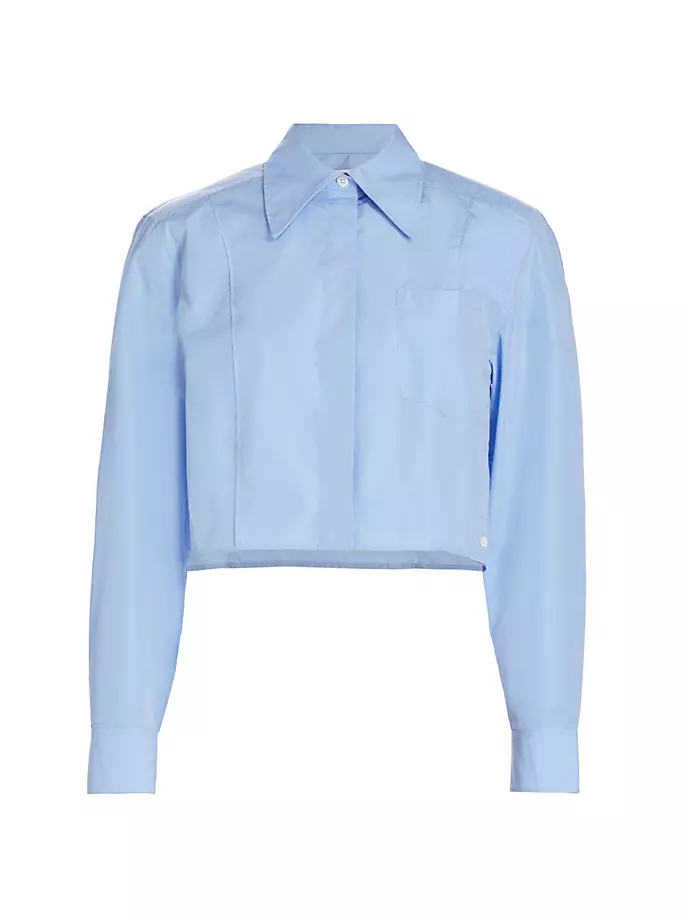 

Укороченная рубашка строгого кроя 3.1 Phillip Lim, синий