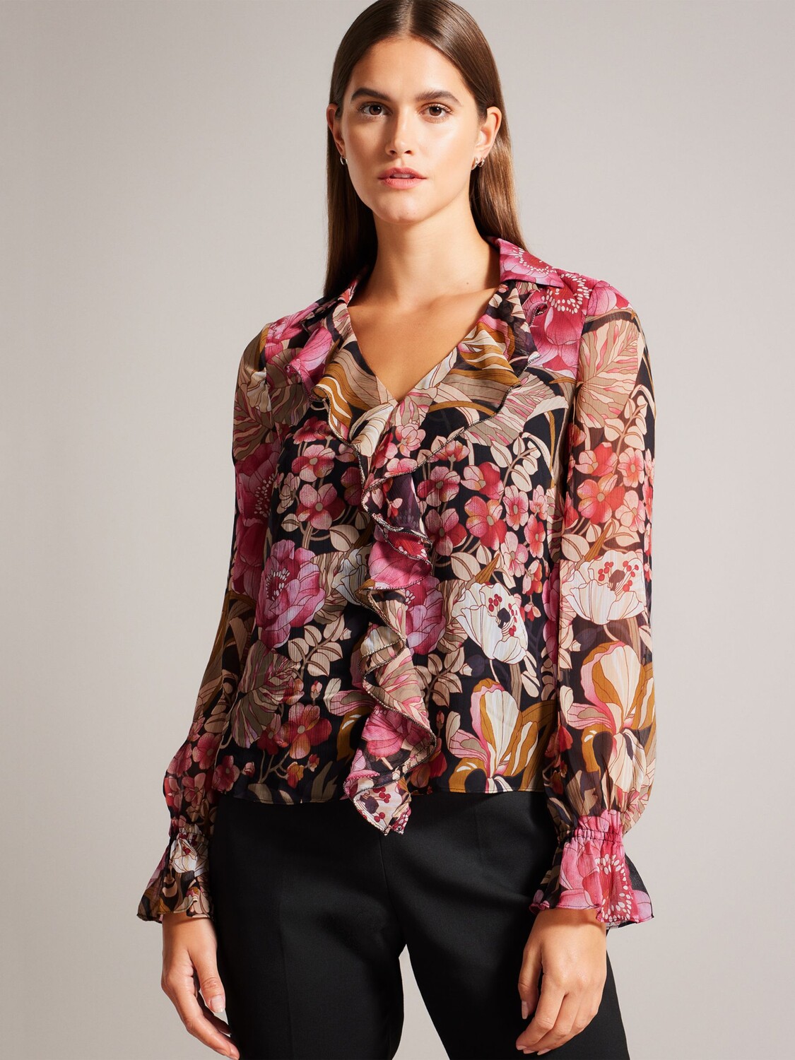 

Блузка Cristii с рюшами Ted Baker, черный