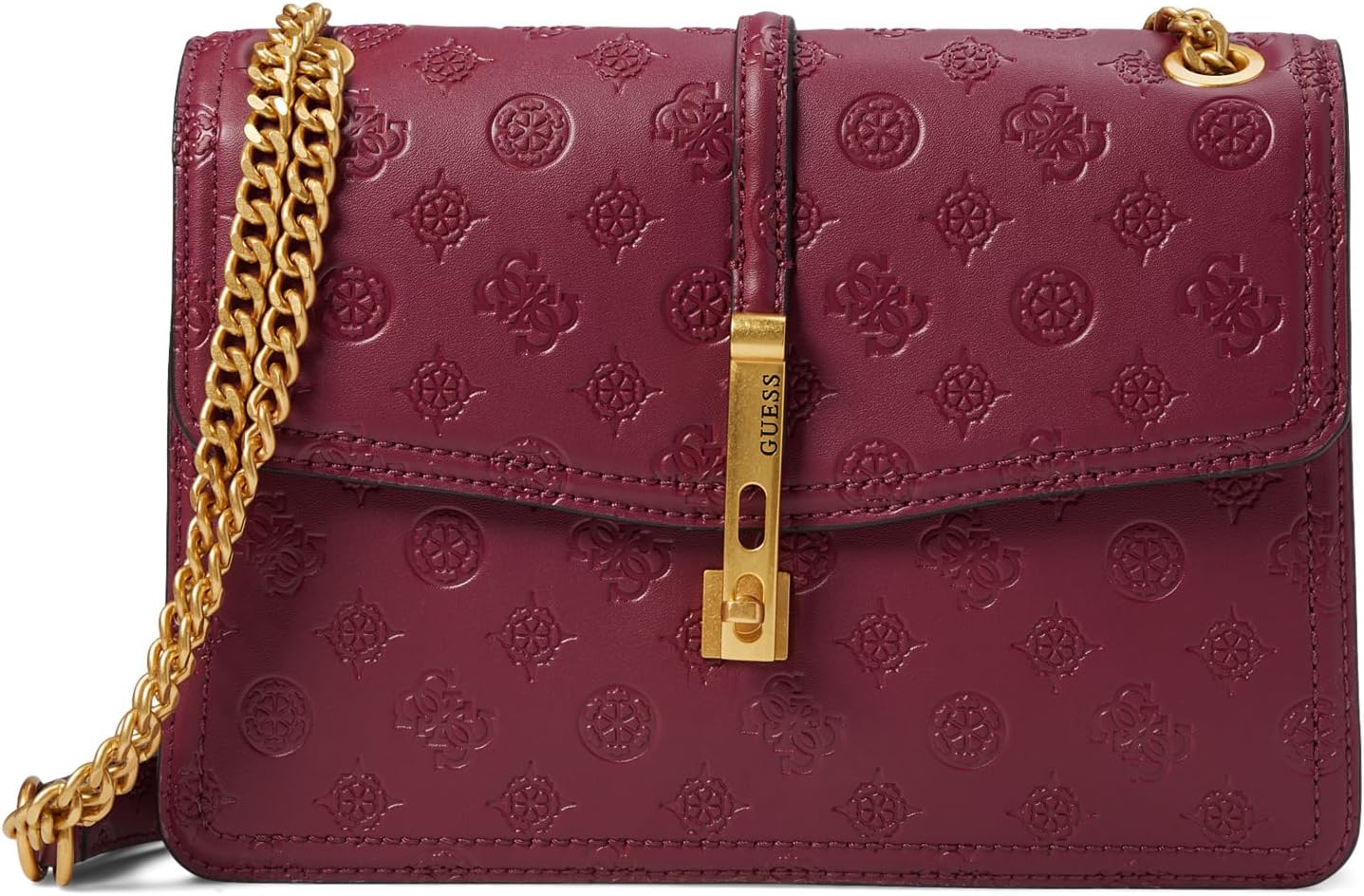 

Сумка James Logo Convertible Crossbody Flap GUESS, цвет Plum Logo