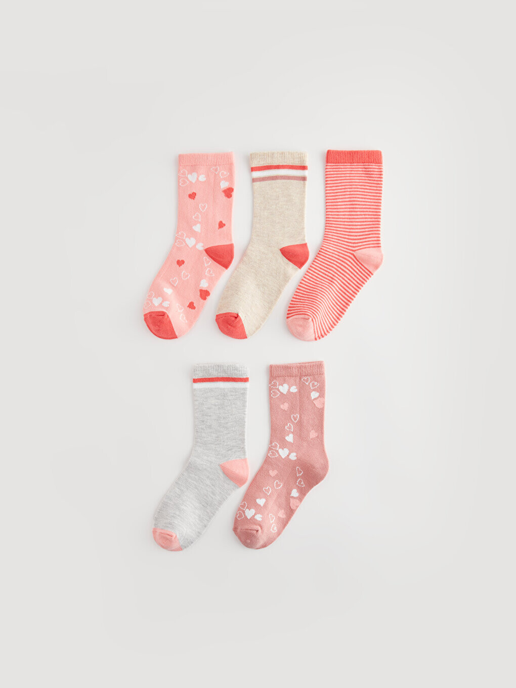

Носки для девочек с рисунком, 5 шт. LCW Kids, розовый