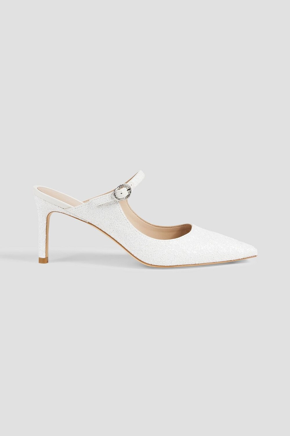 

Туфли-мофели Dazzle 75 из блестящей кожи STUART WEITZMAN, белый