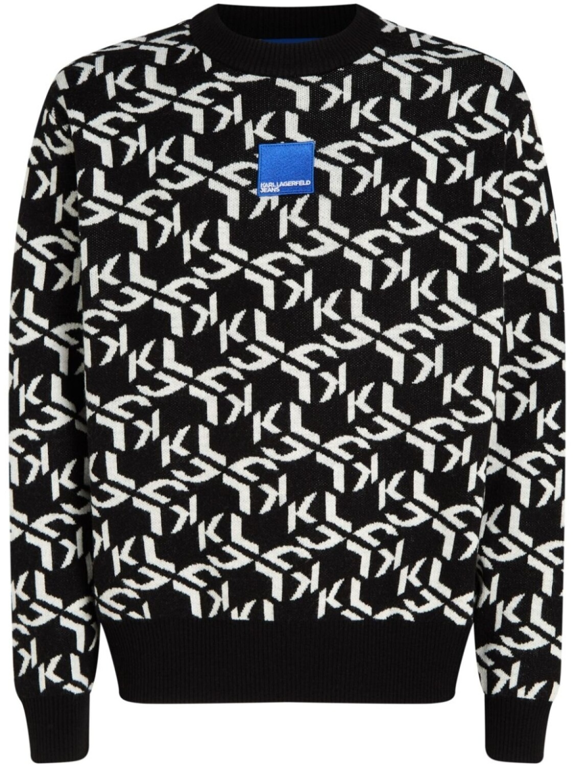 

Karl Lagerfeld Jeans жаккардовый джемпер с монограммой, черный