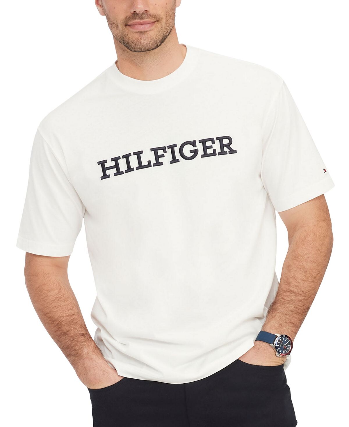 

Мужская футболка с вышитым логотипом Tommy Hilfiger